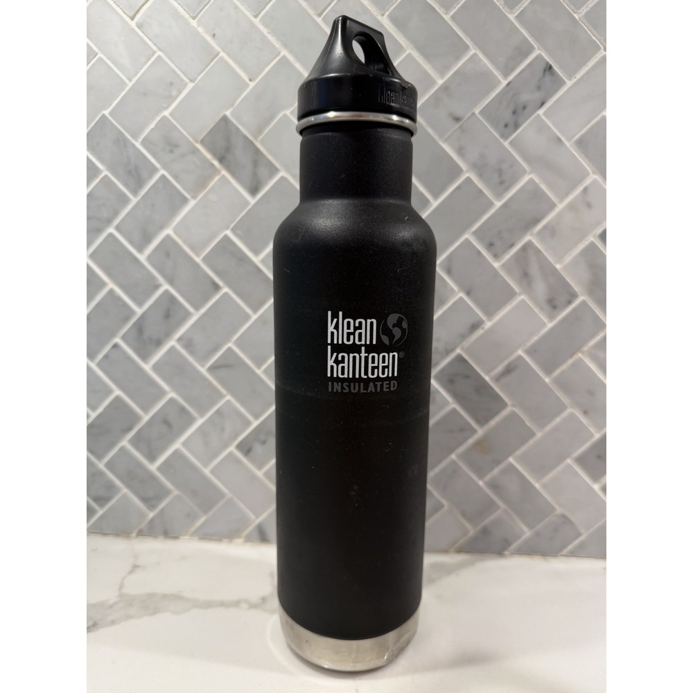 Klean Kanteen Tumbler 20 Oz Vacuum Insulated Stainless Steel Black Water Bottle